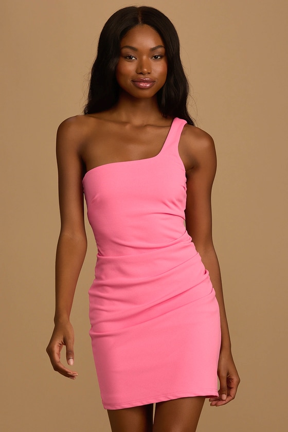 Bright Pink Mini Dress - Bodycon Mini ...